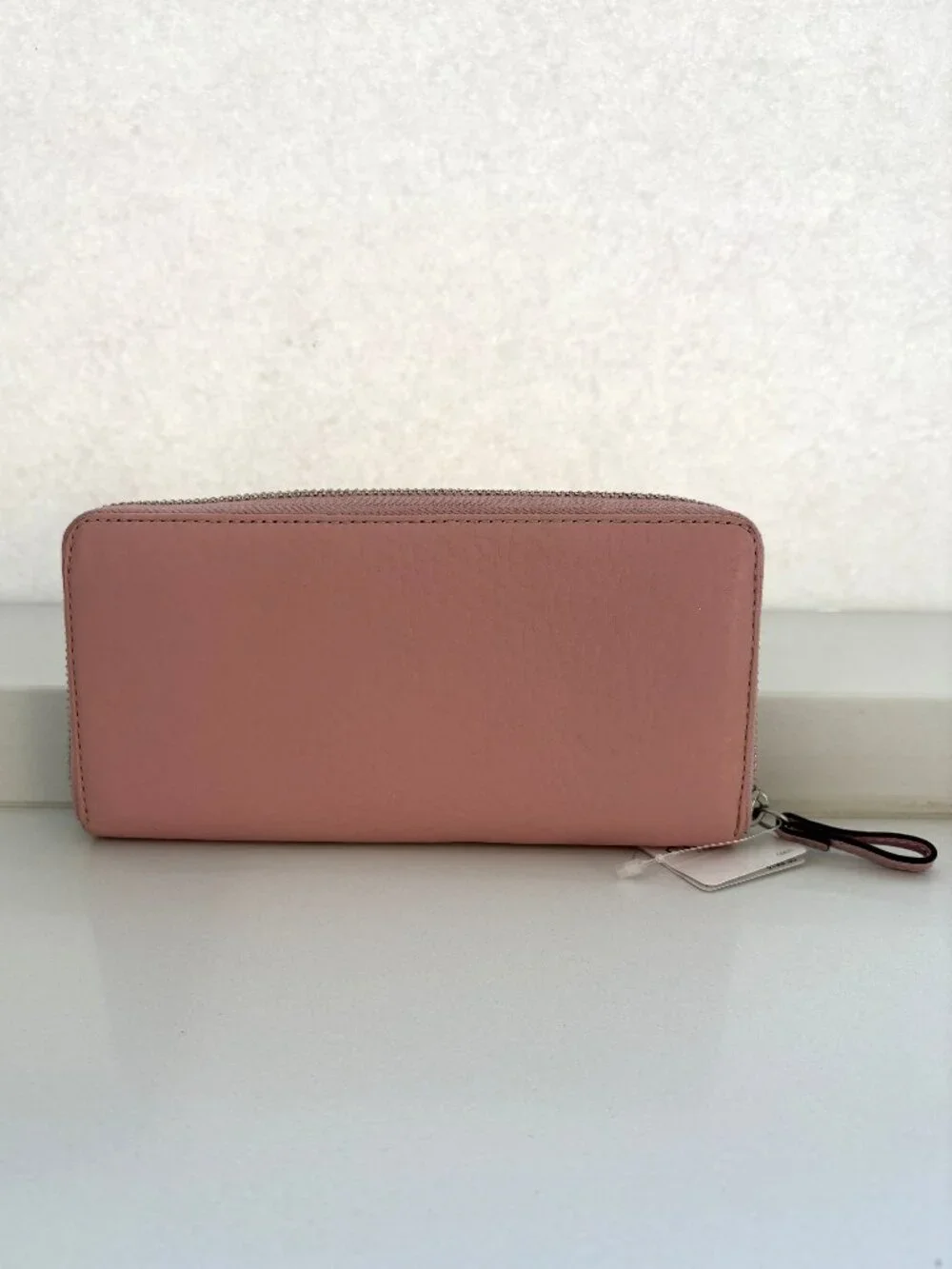 Coach Chelsea Pebbled Leather Accordion Zip Around Wallet Blush Pink 40596 NEW